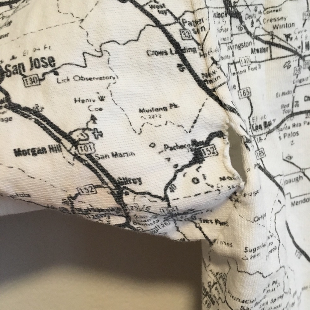 Vintage 90s California SoCal grunge y2k all over map graphic T-shirt Size XL - Picture 7 of 7